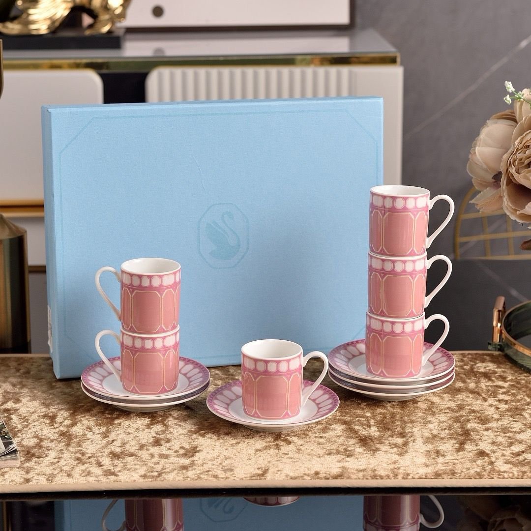 Swarovski Turkish coffee set of six cups with saucers. Three colors are available. - Image 3 of 10